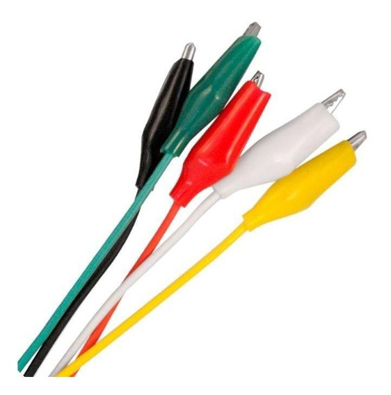 Juego de 5 cables con caimanes grandes