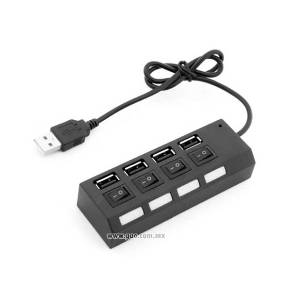 HUB 4 Puertos USB para PC con Switch.