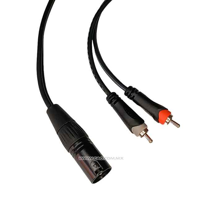 Cable para audio Plug Cannon a 2 plug RCA 7.5mts