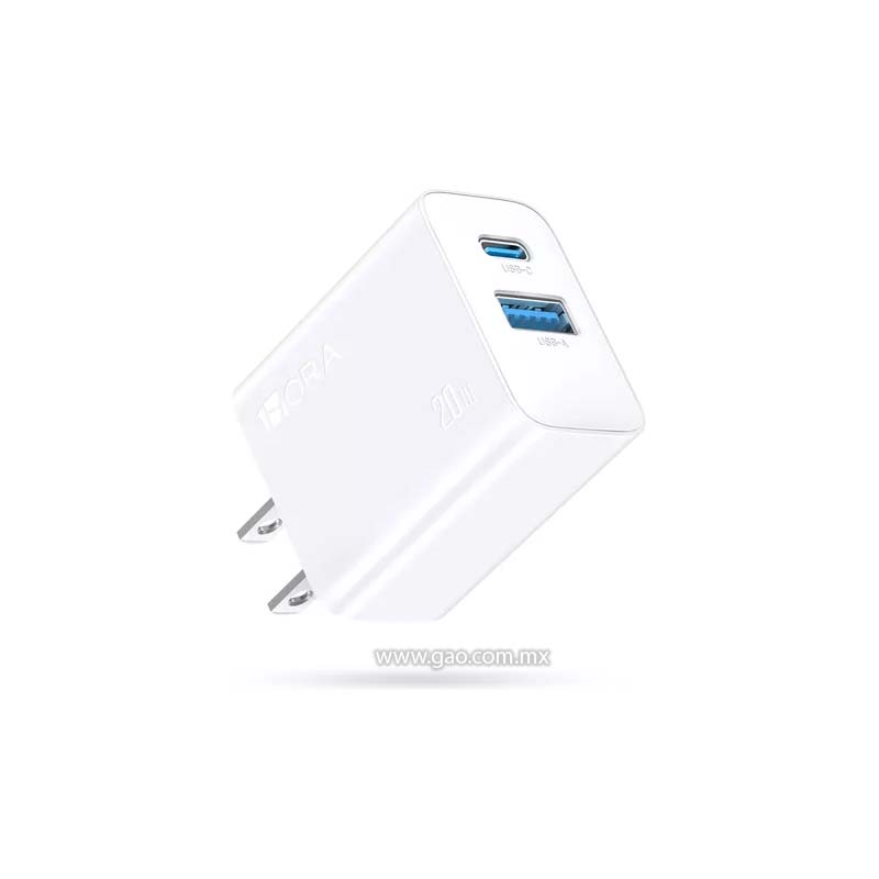 Turbo cargador 1 hora de Doble Puerto (USB-C y C-C) QC3.0