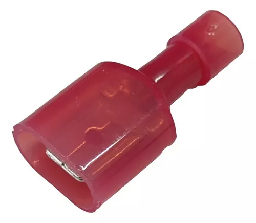 Terminal faston Rojo macho 5/16, aislado completo