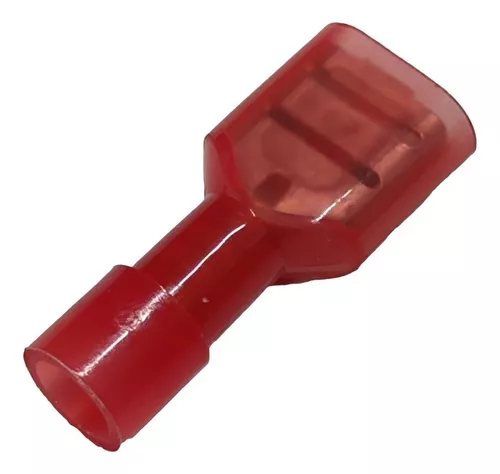 Terminal faston Rojo hembra 5/16, aislado completo