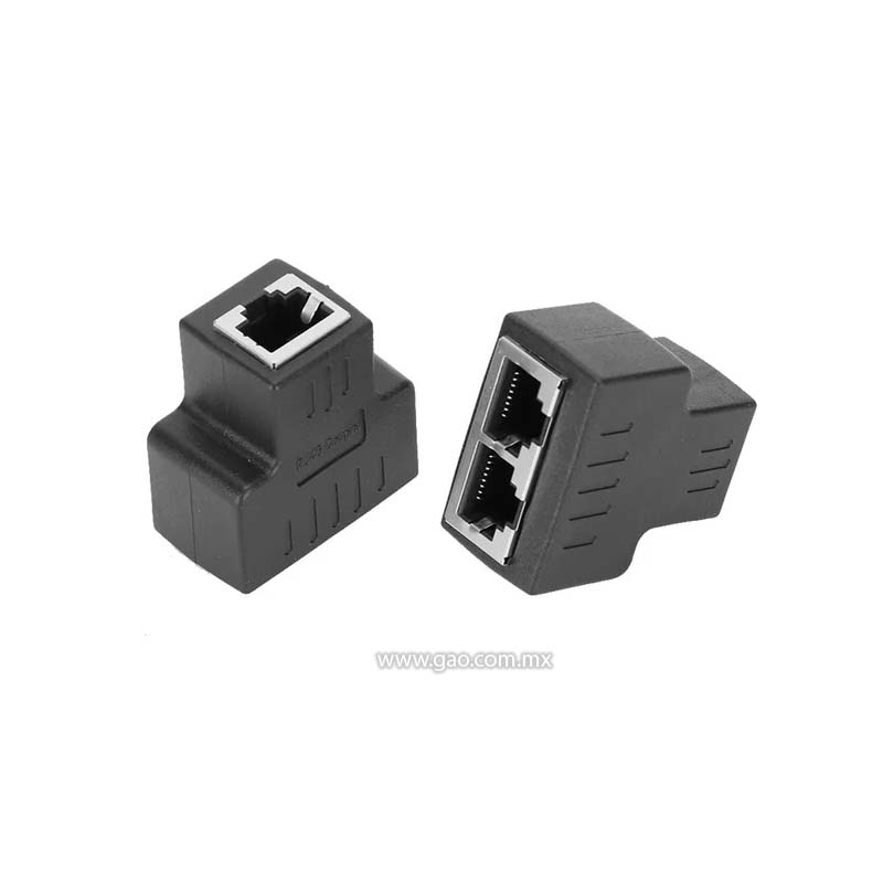Adaptador Ethernet 1 Jack RJ45 a 2 Jacks RJ45