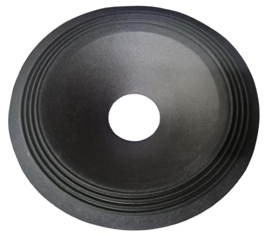 Cono 12 cartón tipo PS p/bobina 3, sus. tela negro c/profundidad 7cm