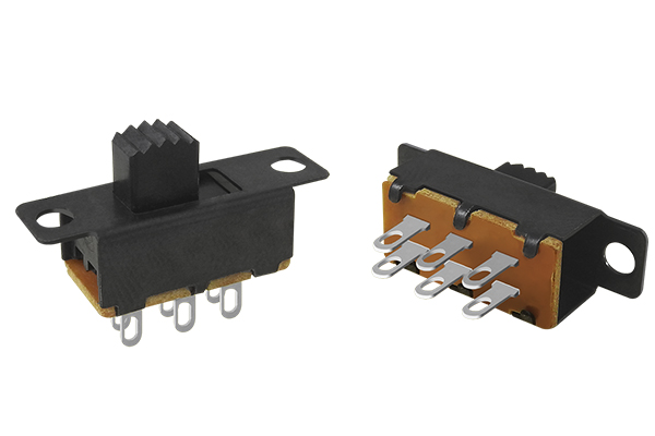 Mini interruptor deslizable 2 pasos 6 pines negro p/chasis