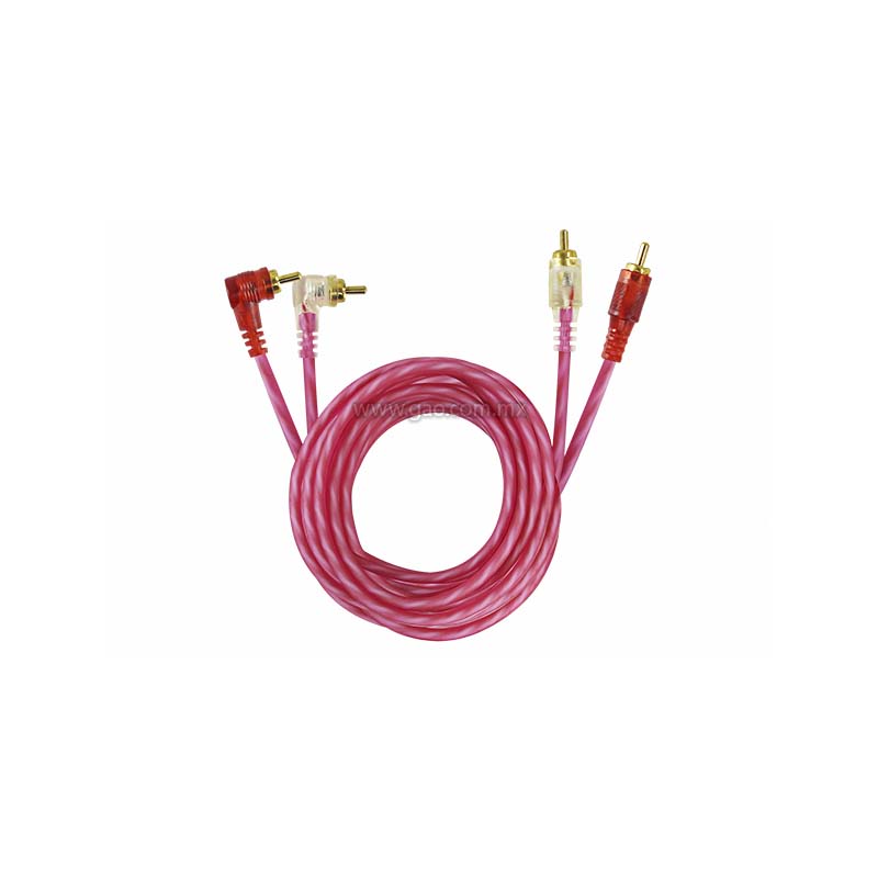 Cable Audio Dorados 6m 2 Plugs Rca - 2 Plugs Rca L Cobre