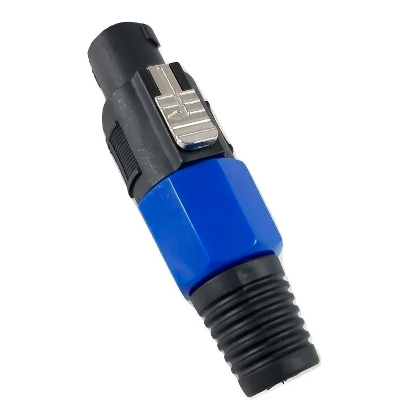 Kapton Conector Tipo Plug Speakon 4 Vias Macho, Azul
