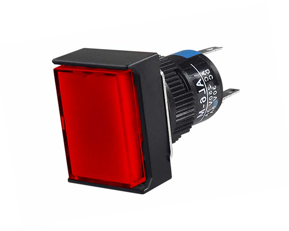 Switch tipo PUSH con piloto 5 patas Rojo 