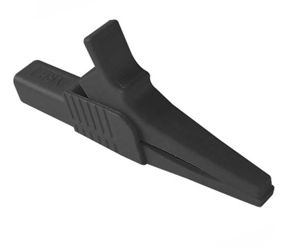 Caiman de plástico con conector tipo banana Negro