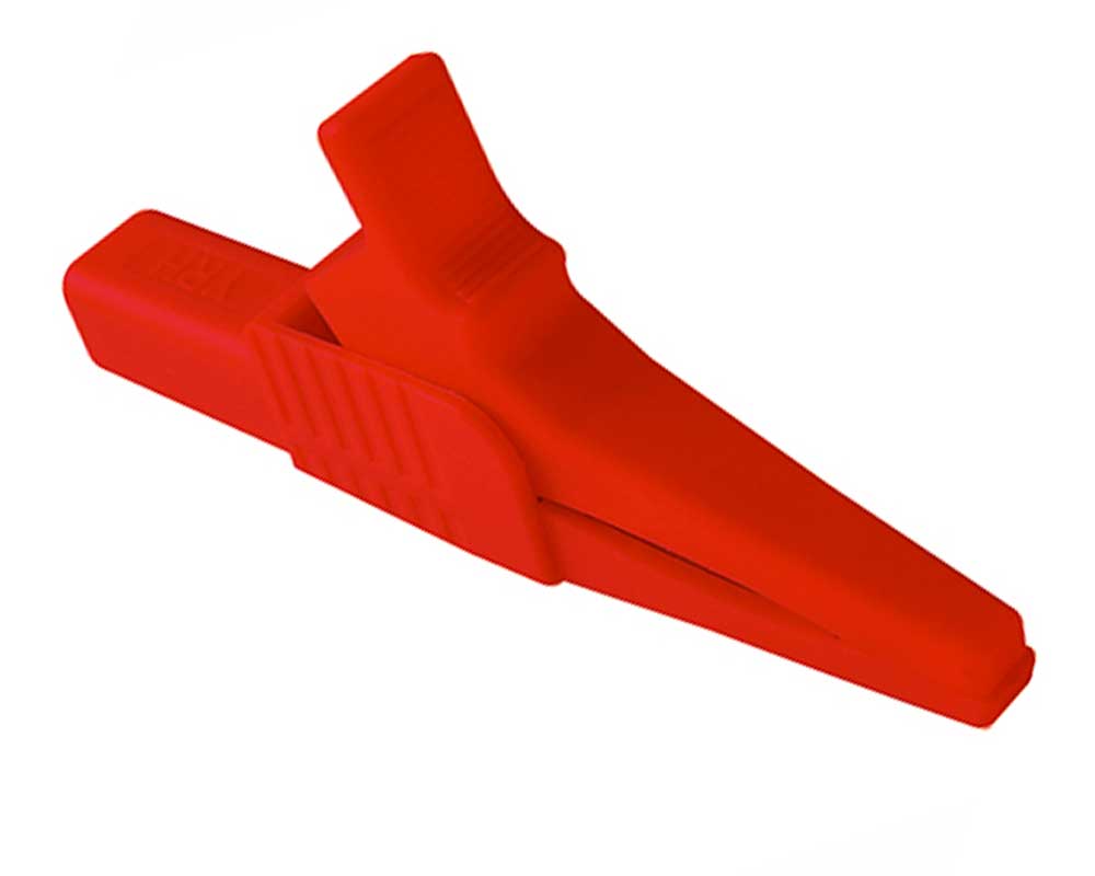 Caiman de plástico con conector tipo banana Rojo