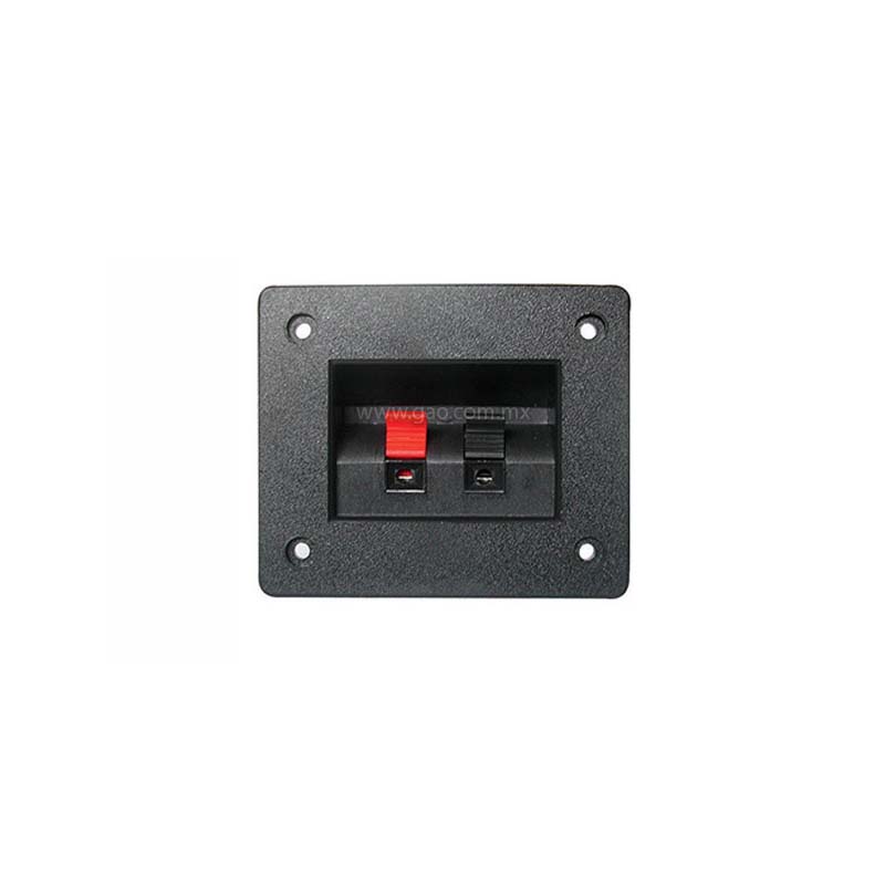Conector para bafle rectangular para atornillar 2 terminales push